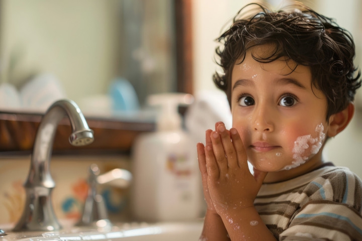 Anak Belajar Pakai Skincare dengan Rutin Cuci Muka