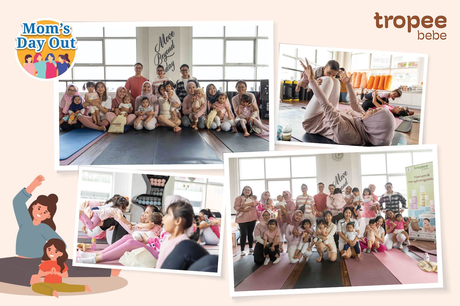 Mempererat Bonding dengan Yoga Bareng Anak di M&B Mom's Day Out Bersama Tropee Bebe