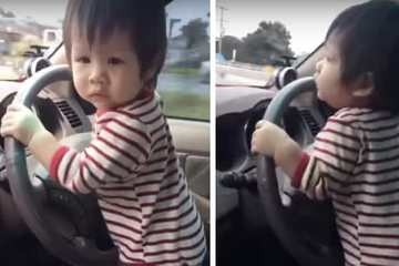 Aduh Bahaya! Bayi 10 Bulan Ini Kemudikan Mobil