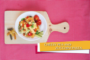 Resep Finger Food Balita: Cheesy Pea and Zucchini Pasta