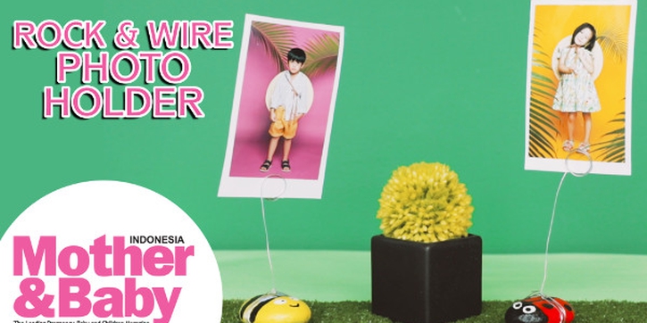 DIY Rock & Wire Photo Holder