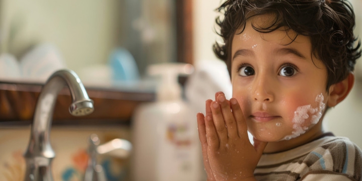 Anak Belajar Pakai Skincare dengan Rutin Cuci Muka