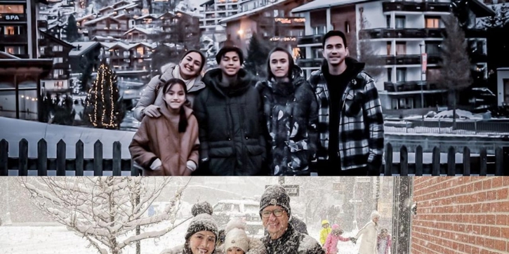 Potret Selebriti dan Keluarga Mereka yang Merayakan Natal 2021 di Luar Negeri