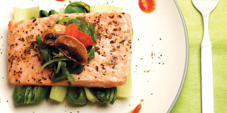 Salmon Steak with Veggies 