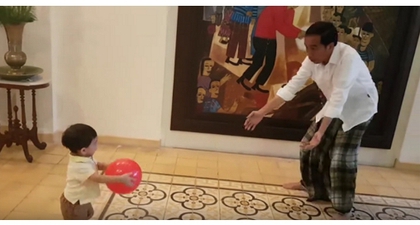 Intip Serunya Akhir Pekan Presiden Jokowi & Cucunya