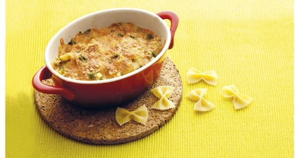 Baked Farfalle & Avocado Cheese