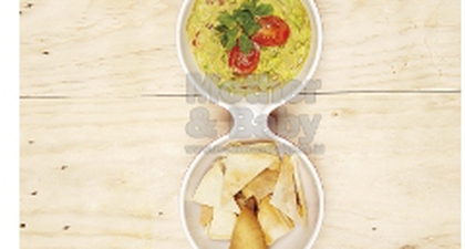 Spiced Pita Chips with Triple Dips